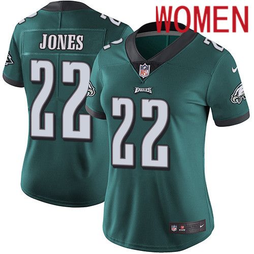 Women Philadelphia Eagles #22 Sidney Jones Nike Midnight Green Vapor Limited NFL Jersey